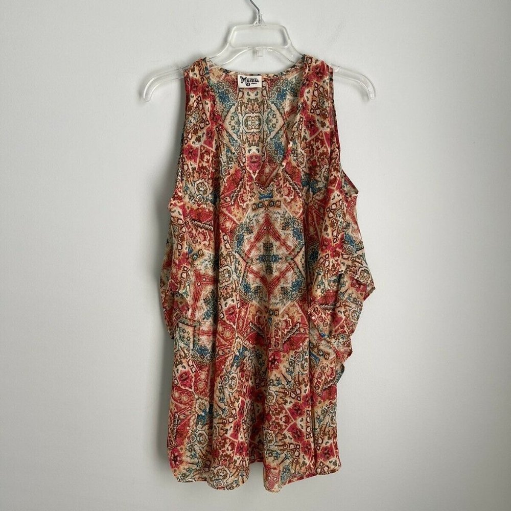 Show Me Your Mumu Peta Boo Tunic Cold Shoulder in Santiago Sandstone
